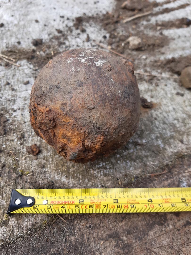 Keen gardener’s explosive birthday surprise – an old cannonball