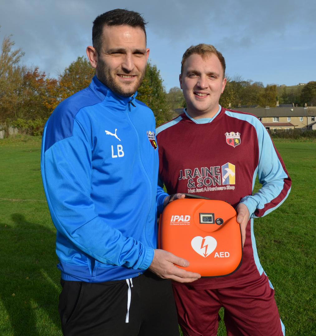Football club adds heart-start machine to kit bag