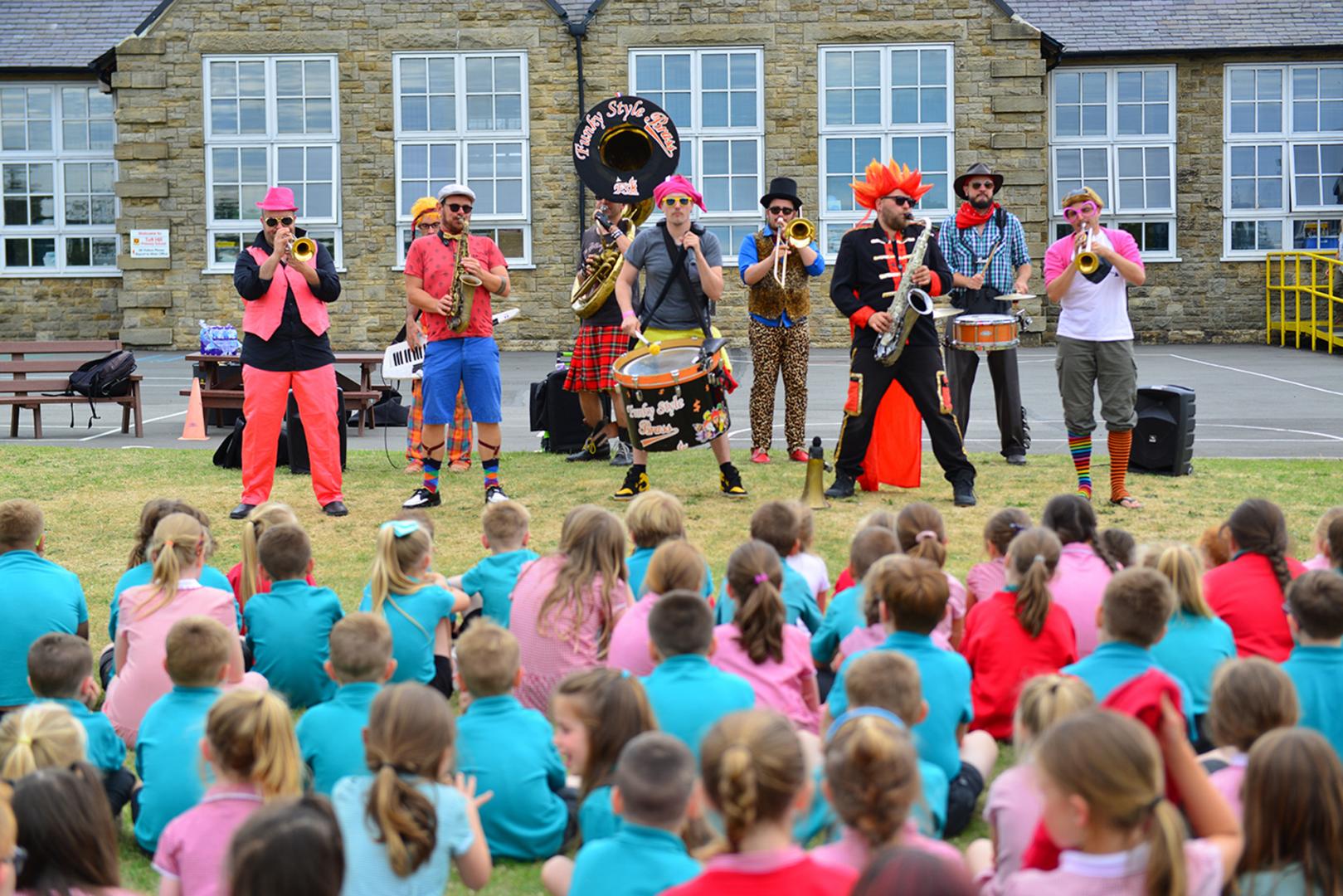Kids go mad for the sound of brass