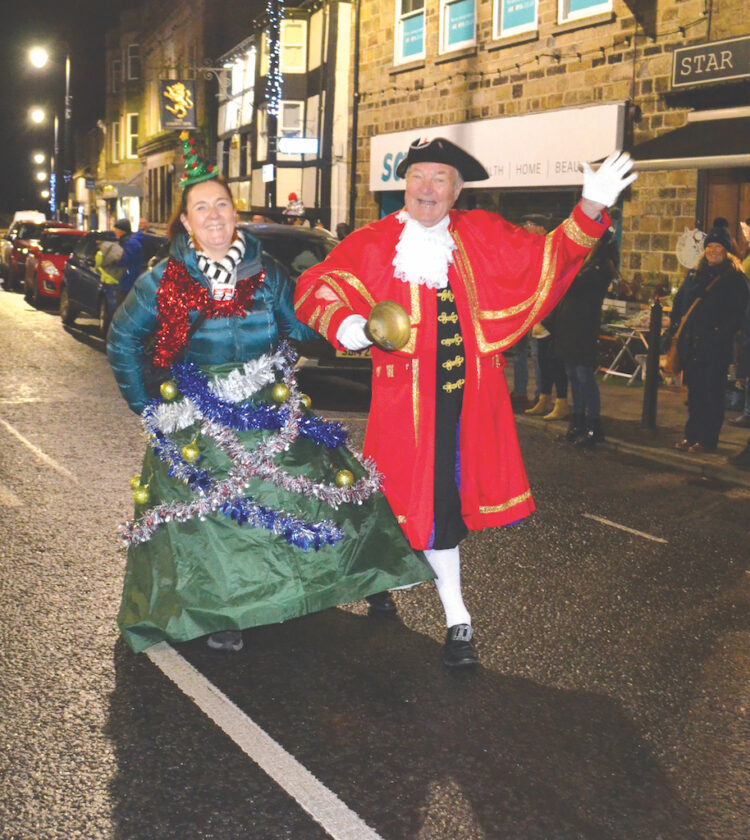 Rachel Tweddle and Ian Kirkbride during the Christmas Lights switch on parade