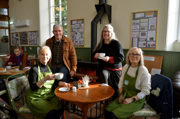 PLANNING FOR THE FUTURE: Chris Tarpey and Andrea Hobbs, standing, with community cafe staff Kim Edwards and Jo Kidd